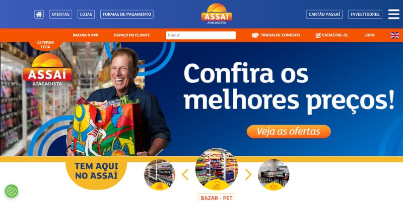 Imagem que representa o site do Assaí Atacadista